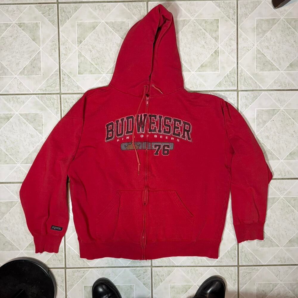 Vintage budweiser zip up hoodie